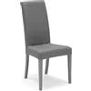 REDÒKASA Sedia imbottita MADE IN ITALY EDI per sala da pranzo, cucina, soggiorno, design moderno, struttura robusta in legno in tinta, schienale e seduta rivestiti con tessuto sfoderabile (1, Grigio)