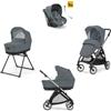 Inglesina - Inglesina Trio Electa 2024 System Quattro Union Grey con telaio Silver Black Con Darwin Infant Recline