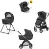 Inglesina - Inglesina Trio Electa 2024 System Quattro Upper Black con telaio Iridio Black Con Darwin Infant Recline