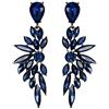 Clearine Donna Matrimonio Orecchini per Sposa Cristalli Goccia Multi Marquise Cluster Bling pendenti Zaffiro Colore Nero-fondo