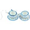 Miniblings tazze di tazze di tè tazza orecchini gancio di caffè in porcellana punti blu - Gioielli fatto a mano placcati argento I Orecchini