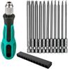 aghoer Set di punte Torx magnetiche da 11 pezzi, set di punte per cacciavite Torx da 1/4, con impugnatura, T6-T40, codolo esagonale lungo 100 mm, testa a stella in acciaio S2