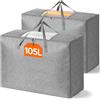 Lifewit Set di 2 Contenitori Vestiti 105L, Grandi Scatole per Armadio, Borsa per Trasloco con Manici Rinforzati, Scatole per Vestiti Cambio Stagione, Organizer Sotto Letto per Trapunte, Coperte