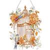 MEIEST Kit per pittura con diamanti da appendere, fai da te con fiori e gabbia per uccelli, decorazione per la casa e regalo (365)