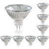 Caldarax 8 Pezzi Alogeno Faretti GU5.3 50W 12V, Dimmerabile Bianco Caldo 2700K, 660LM, Lampadina Alogena Dicroica con Riflettore, MR16 Faretto GU5.3 Base bi-pin, per illuminazione da incasso
