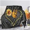 Biyejit Coperta in pile di flanella con stampa di girasoli e farfalle, per divano, camera da letto, coperta leggera in peluche, decorazione per la casa, per aria condizionata