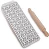 Imperia Raviolamp Imperia. Stampo Made in Italy. Accessorio macchina per la pasta. Accessorio cucina tagliapasta in alluminio per pasta fresca. Mattarello legno incluso. (44 Raviolini da brodo)