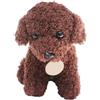 TOYANDONA Tempo a Letto Giocattoli Animali di Peluche Carino Morbido Peluche Barboncino Cane Figura (Marrone Chiaro)
