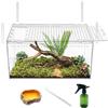 Reptile Growth 【Nessun assemblaggio】 Recinto per rettili con pulsante magnetico.40 x 25 x 20 cm Addensare la gabbia del serpente, Serbatoio di riproduzione per rettili impilabile in lotti per insetti
