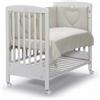 Cuoricini Lettino Co Sleeping Cuoricino Bianco di Con Corredo Tessile Tortora di Cuoricini