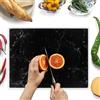 Kitchenville Tagliere in vetro 40x30cm - Tagliere in vetro Nero, Tagliere da cucina in vetro, Igienico, decorativo e resistente al calore - Antigraffio - Effetto Marmo Nero