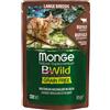Monge Natural Superpremium BWild Cat Large Breeds Grain Free Busta Multipack 28x85G BUFALO CON ORTAGGI