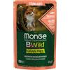 Monge Natural Superpremium BWild Cat Sterilised Grain Free Busta Multipack 28x85G SALMONE CON GAMBERETTI E ORTAGGI