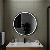 Parama Specchio led tondo Ø 100 cm con cornice nero opaco e sensore touch-screen