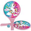 Mondo Toys - Unicorn Glitter - 2 Racchette in plastica / pallina di gomma - Gioco da Spiaggia per Bambini e Adulti -15040