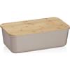 kela Portapane Apart, plastica PET con coperchio in bambù FSC, grigio chiaro, coperchio utilizzabile come tagliere, 12637
