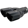 Simoni Racing TRX/92N Terminale di Scarico Universale, Uscita Doppia Inclinata Rotonda 76 mm, in Acciaio Inox Nero