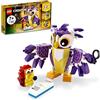 LEGO Creator 3 in 1 Creature della Foresta Fantasy, Set con Animali Giocattolo da Costruire tra cui Gufo, Coniglio, Cervo, RIccio e Scoiattolo, Giochi per Bambini e Bambine da 7 Anni in su 31125