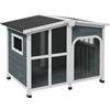 PawHut Cuccia per Cani Taglia Media da Esterno con Tetto Apribile in Legno, 101x66.5x70.5 cm, Grigio