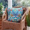 furn. Wylder Adeline - Cuscino imbottito in cotone con nappe e piume, motivo floreale