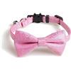 ZACAL Collari per gatti di lusso con papillon e campana, fibbia a sgancio rapido sicura | Zacal Cat Collars (rosa scintillante glitter)