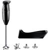 bamix Frullatore a immersione cordless PRO, Base di ricarica, Lama, Frusta, Frullino in acciaio, 250 watt, 3 velocità, Made in Switzerland, Nero
