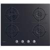 Candy CVG6B Piano Cottura a Gas Vetro nero 4 Zone di Cottura 60 Cm