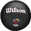 Wilson Mini Pallone da Basket NBA Team Tribute, Canali di Precisione e Presa dinamica, Con Stabilità Dell'Aria Migliorata, Approvato NBA, Squadra: Miami Heat, Colore: Nero, Taglia: 3