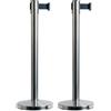 Securit Colonnine segnapercorso Budget Retractable - altezza 88 cm - nastro nero da 210 cm - Securit - set 2 pezzi RS-RT-LW-CH