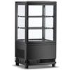 Ristoattrezzature Modello: 983300217332,Frigo vetrina bibite pasticceria refrigerata 4 lati in vetro nera 58 lt 0 +12 °C 42,8x38,6x81h cm