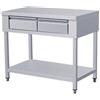 Ristoattrezzature Modello: 117420012020,Tavolo in acciaio inox su gambe con 2 cassetti e piano di fondo 120x70x85h cm - VS