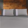 Happidea - Completo Letto, 100% Flanella Caldo Cotone Invernale, Prodotto in italia, Tinta Unita, lenzuolo sopra + lenzuolo sotto + federe, Colore Grigio, Misura Matrimoniale