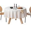 FANIVIN Tovaglia rotonda in cotone e lino Resistente all'acqua e alle macchie Facile da pulire Beige Diametro 140cm