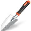 YUNHENTONG Paletta Giardinaggio Piccola, Pala da Giardino Giardinaggio Attrezzi Paletta da Giardino Acciaio con Maniglia Ergonomica per Piantare, Trapiantare, Diserbo, Allentamento del Terreno (Arancia-A)