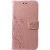 generale compatibile con HUAWEI P SMART FIG-LX1 FIG-L21 / ENJOY 7S (5.65) Custodia COVER STAND flip libro GEL silicone TPU eco pelle portafoglio (rosa)