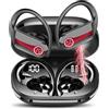 Generico Cuffie Sport Bluetooth, cuffie Bluetooth 5.3 Stereo HiFi, Display LED, Impermeabile IPX7, Modalità Indoor, Sport,nero.rosso