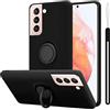 Cadorabo Custodia compatibile con Samsung Galaxy S22 in LIQUID NERO - Custodia per Cellulare in Silicone TPU Flessibile con Anello - Paraurti per Cover Posteriore Ultra Sottile