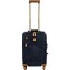 Bric's Trolley Collezione LIFE, Valigia Bagaglio a Mano con Tasche con Zip e 4 ruote, Effetto Scamosciato, Dimensioni 37x55x23, Blue