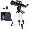 通用 Telescopio astronomico, Pro 400/70 FMC rifrattore telescopio con treppiede regolabile e bussola da viaggio, telescopio portatile perfetto per adulti, bambini e adolescenti