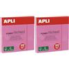 APLI 19082 - Note adesive FUNNY 75x75 mm - Blocco da 100 fogli colore rosa pastello (Confezione da 2)