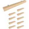 Sossai Maniglie per mobili in legno di faggio | GAH01 | interasse fori 160 mm, lunghezza 220 mm, 10 pezzi
