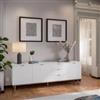 DEGHI Madia 200x68h cm in legno bianco e rovere sonoma con 3 ante e 3 cassetti - Holberg