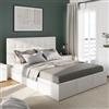 DEGHI Letto matrimoniale contenitore 160x190 cm in similpelle bianca imbottito - Bedz