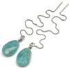 Generico Orecchini con Gocce di Amazzonite, Pendenti Lunghi Turchesi, Argento 925, Gioielli Minimalisti, Bijoux Made in Italy, Regalo per Lei