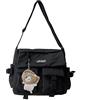 RMENGZHOUXI Borse a tracolla casual multi tasche borse a tracolla ciondolo decorazione nylon borsa a tracolla cerniera for donna ragazza, Nero