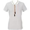 Elisabetta Franchi T-Shirt in Jersey con Collana Bianco Gesso