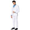 OppoSuits Solid Color Party Suits for Men - White Knight - Full Suit: Includes Pants, Jacket And Tie Completo Uomo, Cavaliere Bianco, 56