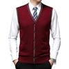 Bollrllr Gilet Da Uomo Con Scollo A V E Bottoni Senza Maniche, Maglione Di Lana, Gilet Solido Casual, Cardigan Lavorato A Maglia Dark gray9 S