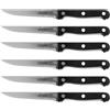 Zanetti, Set 6 Coltelli Bistecca Modello Classic, Coltelli Acciaio Inox, Lama 11 cm, Spessore 1.2 mm, Coltello Cucina Manico Rivettato