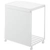 YAMAZAKI 1820 TOWER 2Compartment Trash Can with Casters, white, Steel/Polypropylene/Nylon, 52 x 44 x 60 cm